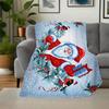 Christmas Santa Claus Snow Scene Greeting CardBlanket Flannel Throw Blanket for Sofa, Bed, Travel, Camping, Office, Couch, Chair, And Bed Gi