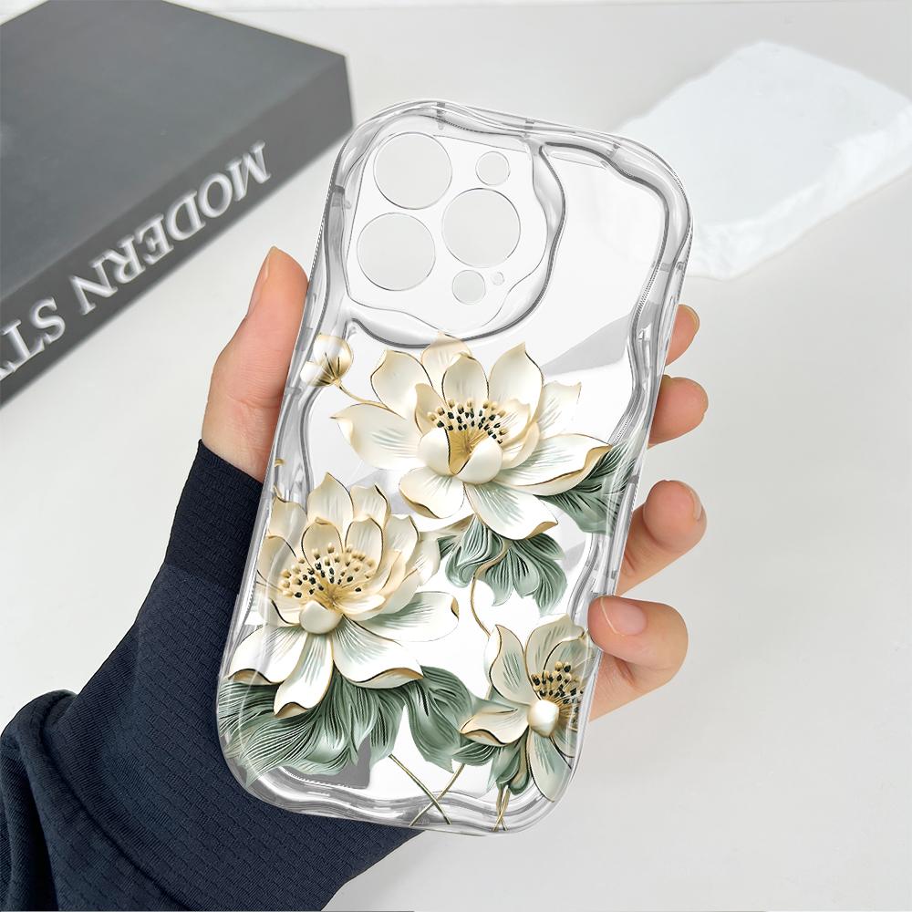 Roztomilý kreslený vzor s krémovou texturou Pouzdro s měkkým silikonovým zvlněným okrajem pro Samsung