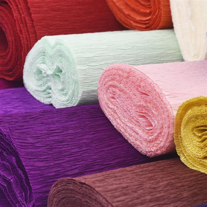17 Colors 250x50cm Colored Crepe Paper Roll Origami Crinkled Crepe Paper Craft DIY Flowers Decoration Gift Wrapping Paper Craft