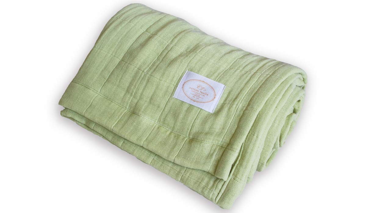 

Хлопковая марля Feuille Мягкая и объемная марля для Сделано в Японии с качеством, которого вы ожидаете от мастера [9-слойное одеяло] комфорт круглый год. ткач. фисташковый