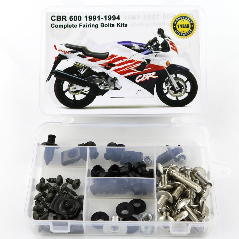 Fit For Honda CBR600 CBR 600 1991 1992 1993 1994 Motorcycle Complete Full Fairing Bolts Kit Speed Nut Clips Screw Steel