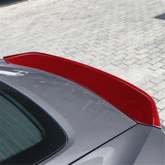 Red Carbon Fiber Rear Trunk Spoiler Wing Cover Trim For Porsche 718 Boxster