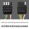50Ft 5 Wire 4Pin Trailer Wiring Harness,Extended Length Trailer Wiring Kit,4-Way Trailer Light Wire For Trailers RV Boat Marine