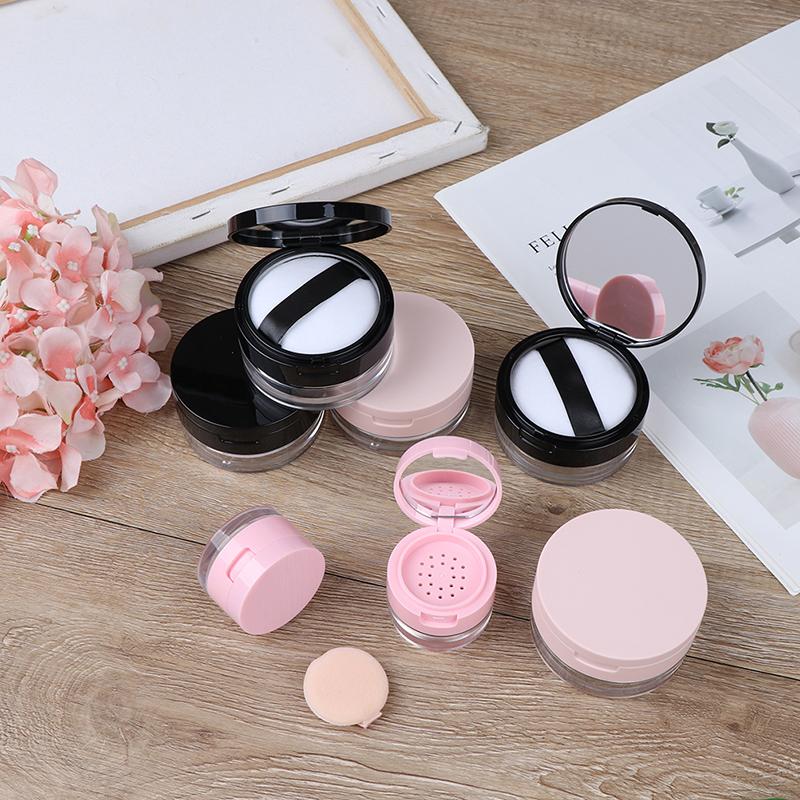 7 Stil leer kosmetische Sichter lose Glas Container Puff Box Spiegel Container Fall