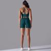 Seamless Knitted Solid Color Beautiful Back High Elastic Sports Tight Yoga Clothing Set Running Fitness Two-piece Set