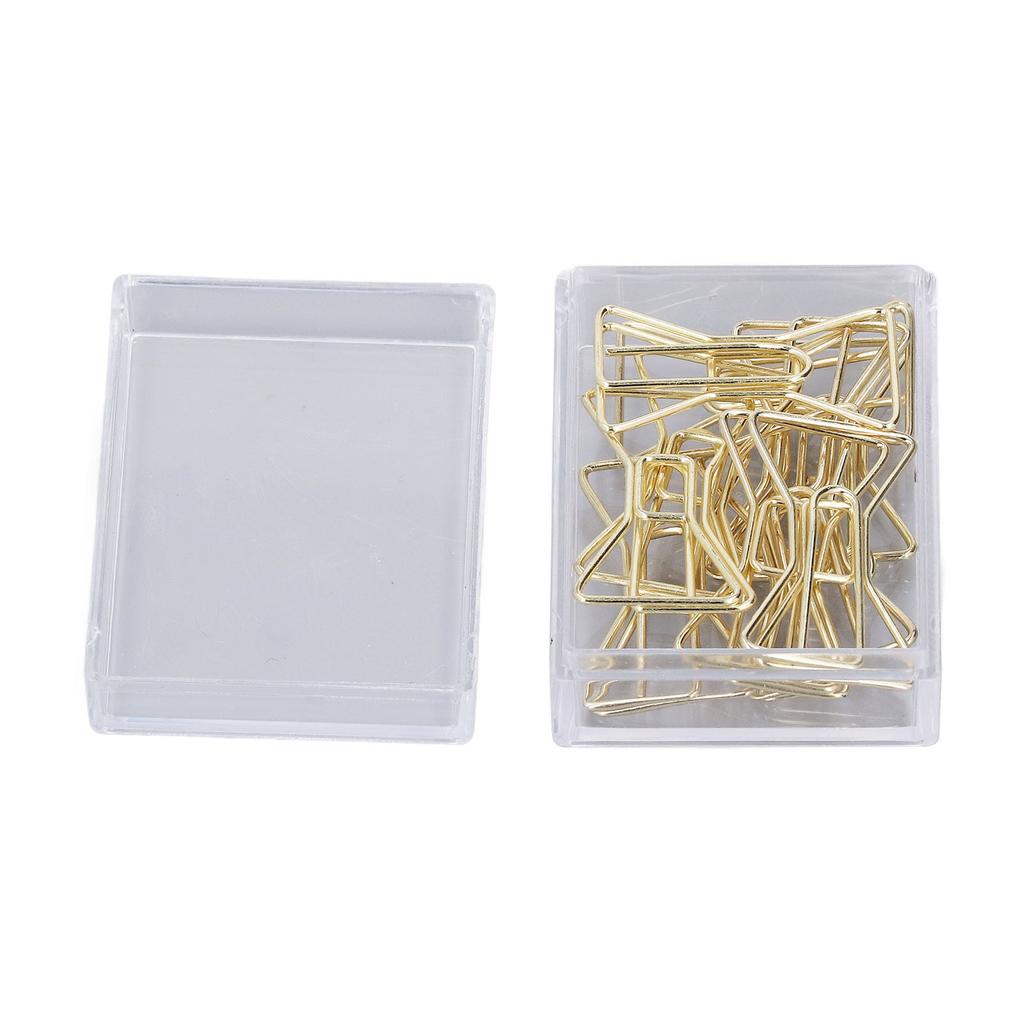 100Pcs Paper Clips Gold Cute Unique Shape Electroplating Process Lightweight Portable Metal