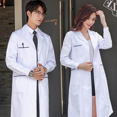 Uniforma de asistentă subțire de vară Palton alb cu mâneci scurte Uniforma de doctor lungă