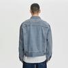 Comfortable Letter Print Single-Breasted Button-Down Loose Long Sleeve Denim Jacket Men jackets Light-Blue LMT007009101291A05309