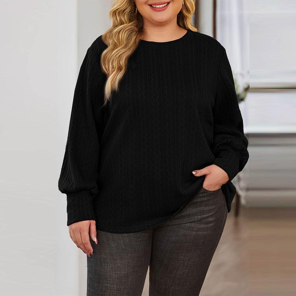 Women's Fashion Casual Solid Color Oversized  Long Sleeve Loose Fit Top