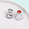 Happy Holidays Christmas Snowman Enamel Pins Halloween Ghost Santa Hat Brooches Lapel Badge Fashion Jewelry Gifts for Friends