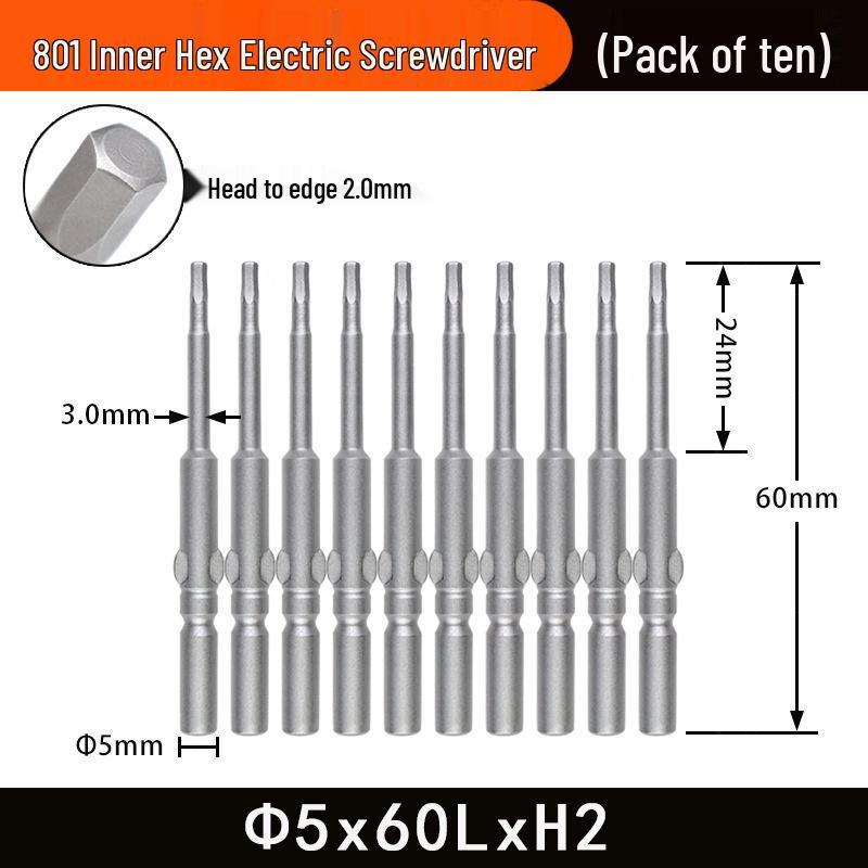 Nigao 801 5mm Hex Socket Electric Screwdriver Bit S2 Hardened Tool