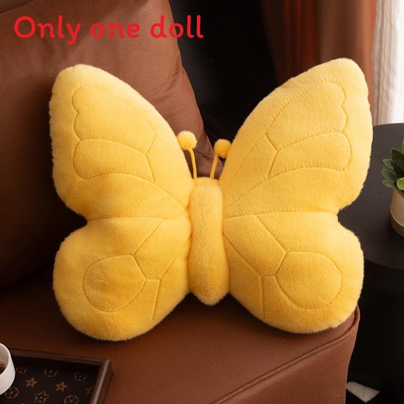 Dopamine Butterfly Plush Pillow With Soft Short Plush For Girls Bedroom Decor жёлтый