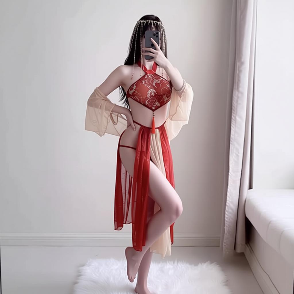 Sexy underwear, sexy Hanfu large size catties, ancient style, pure desire belly pocket, temptation, passion, new court style classical suit