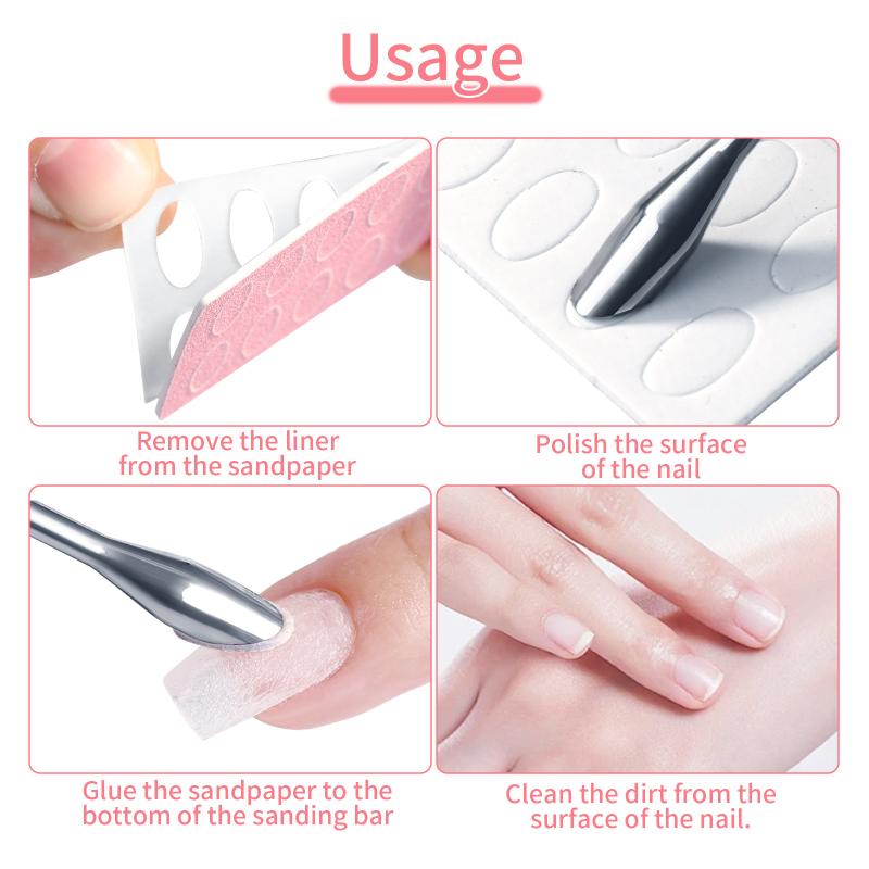 5/10 Blatt Nagelhautschieber Selbstklebend Sand 100#180#240# Flake Feile Nägel Trimmen Vorpolieren Schleifpapier Set Manikürewerkzeug