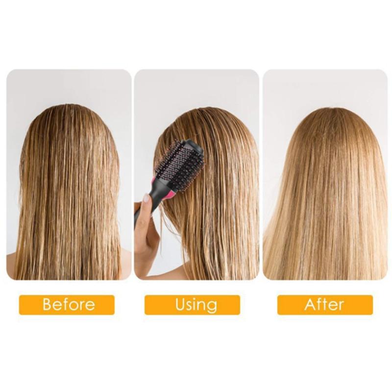 Heißluftkamm 3-in-1 Negativ-Ionen-Haarpflege, flauschiger Lockenwickler, Glättung, Trocknen, fertiger Vorrat