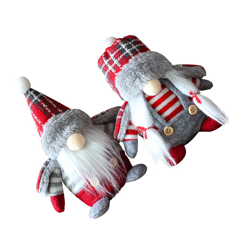 2 Pcs Old Man in The Ornament Plush Dolls Gnome Decor Girl Decorative Gift Christmas Cloth Lovely Elder