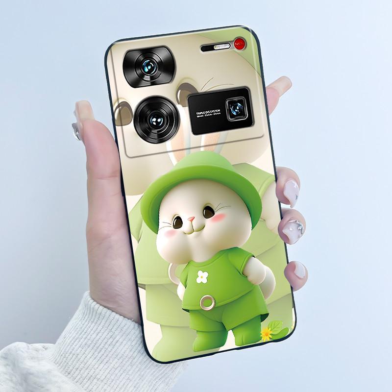 Case For ZTE Nubia Z60 Z70 Z70S Z50 Ultra Cute Love Heart Rabbit Matte Black Soft Silicone Cover For Nubia Z60Ultra Fundas Shell