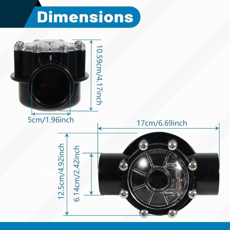 Multipurpose Sturdy ABS Check Valves 180 Degree Designs with Clear Lid Convenient for Pool and Plumbing Systems