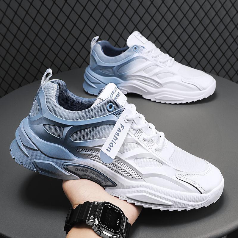 Fashion Gradient Men Sneakers Breathable Mesh Running Shoes Tenis Masculino 2025 Fashion Comfortable Lace Up Casual Men Vulcanized Shoes