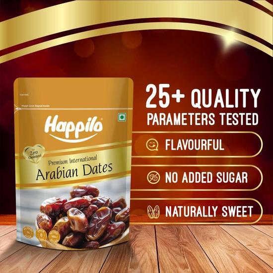 Happilo Premium Arabian Dates Pouch, 500 G