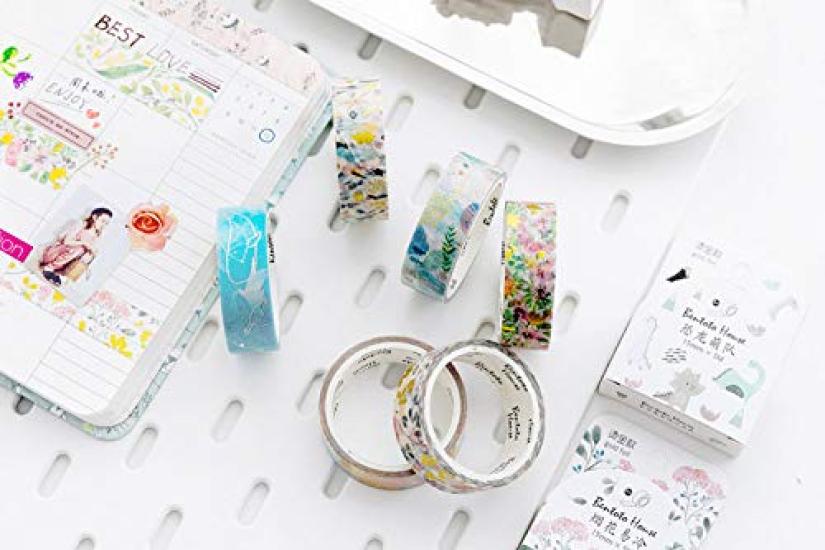 Yubbaex Masking Tape with Gold Cute 15mm Wide x 4 Perfect for Gift DIY and Decorating Notebooks Foil, Design, Rolls, Wrapping, Crafts, (Geometric