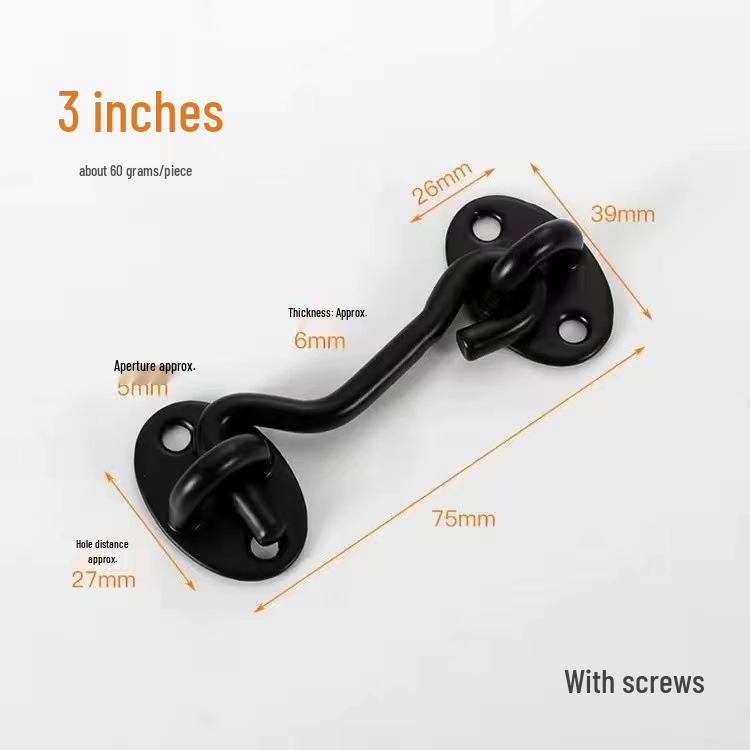 Multi-Color Door Hook: White, Black, Antique & Red Bronze, Stainless Steel, Windproof Room Door Bolt