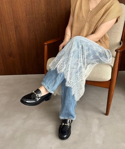 Bit Motif PVC Rain Loafers/Women's R-1021BLACK39