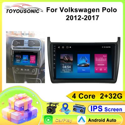 Ραδιόφωνο Αυτοκινήτου Carplay Για Volkswagen Polo 2012-2017 Πλοήγηση GPS Android Auto Μονάδα Πολυμέσων Στερεοφωνικό WiFi BT Όχι 2din 4G