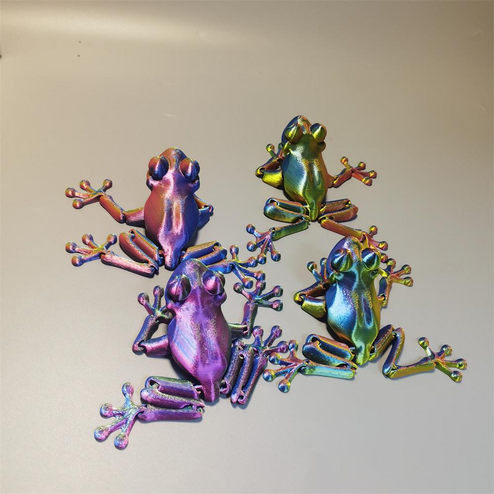 Realistic 3D Frog Toy with Movable Joints - Desktop Ornament and Gift Collection
