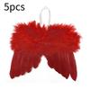 5pcs Angel Wings Christmas Feather Baubles Tree Hanging Ornament Diy Decor Craft