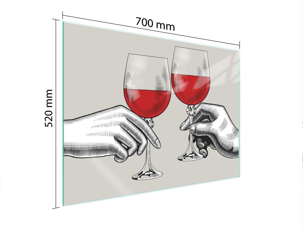 SZKLANA PŁYTA OCHRONNA NA KUCHENKĘ 70x52 WINO