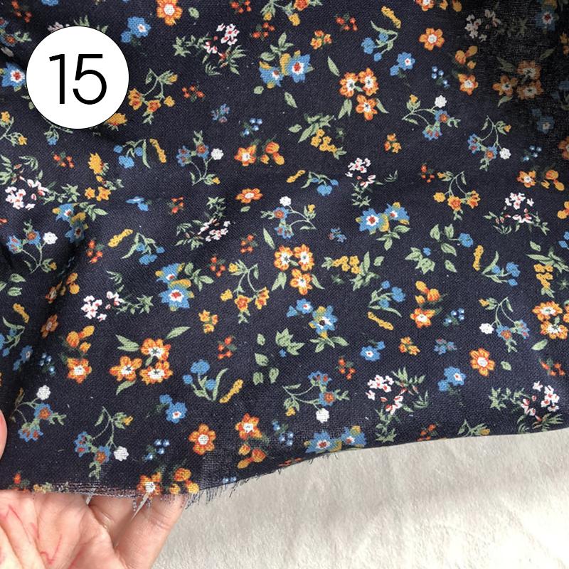 100x145cm Pastoral Style Small Floral Printed Fabric Retro Cotton Linen Fabric For Sewing Clothes Tablecloth DIY Patchwork