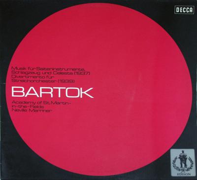 LP Record BÉLA BARTÓK, THE ACADEMY OF ST. MAR - Music For Strings Percussion And Ce SXL21216B Decca 1970 Germany Classical Used