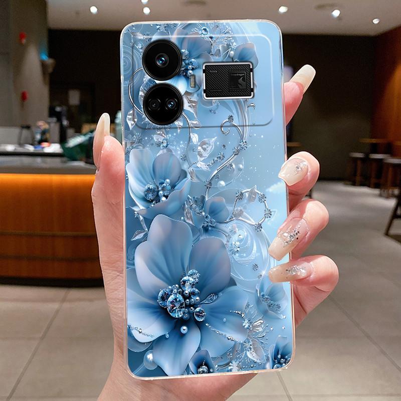 Case For OPPO Realme GT5 240W Flower Butterfly Protective Casing For Realme GT 5 240W Transparent Soft Silicone TPU Phone Cover