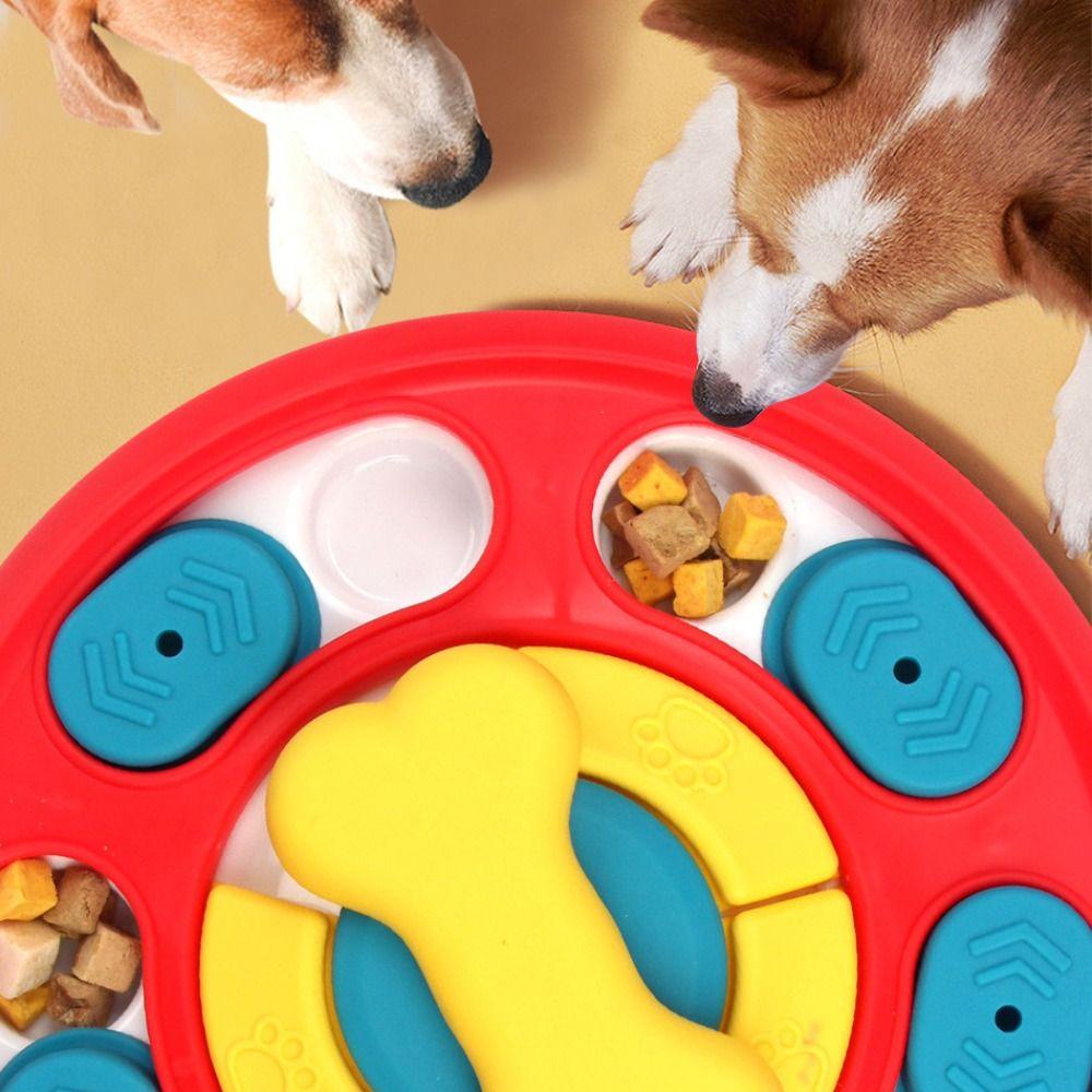 Durable Pet Slow Food Bowl Interactive Pet Puzzle Toy Multi-use Dog Turntable  Pet Food Dispenser