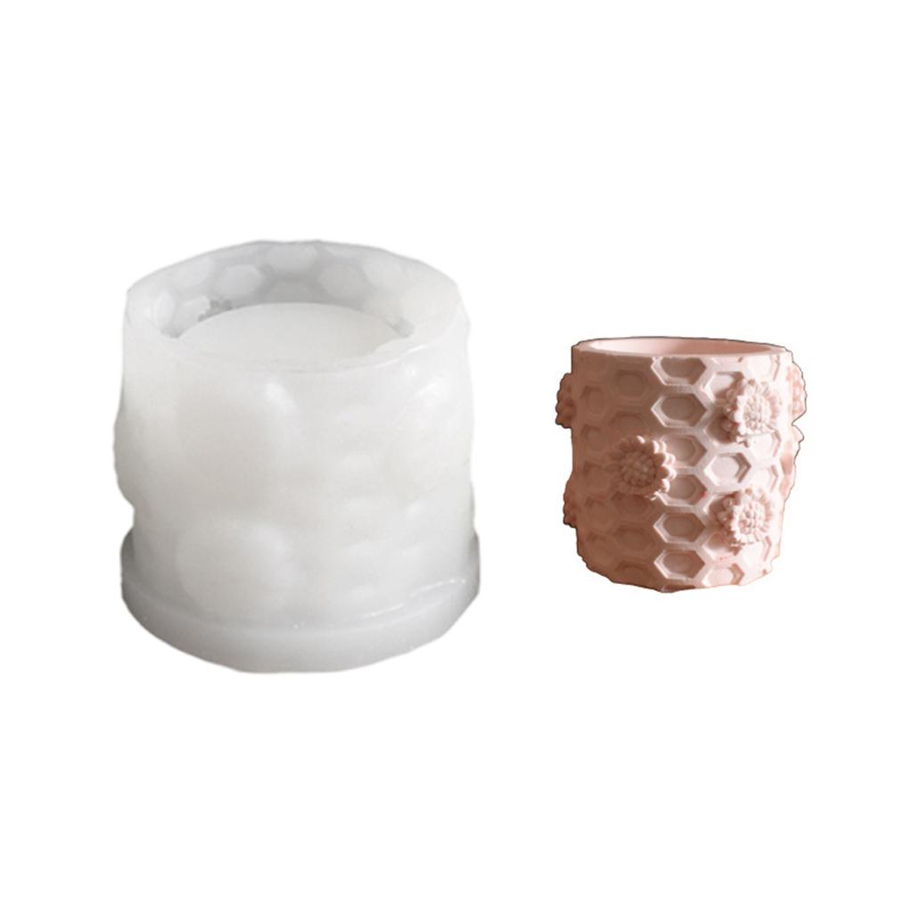 Creative Silicone Mold Honeycomb Theme Storage Box Moulds Candle Cup Moulds Suitable for Hand-Making Candle Cups