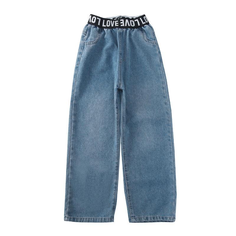 Spring Autumn Teen Girls Denim Pants Children Trousers Fashion Letter Girls Jeans