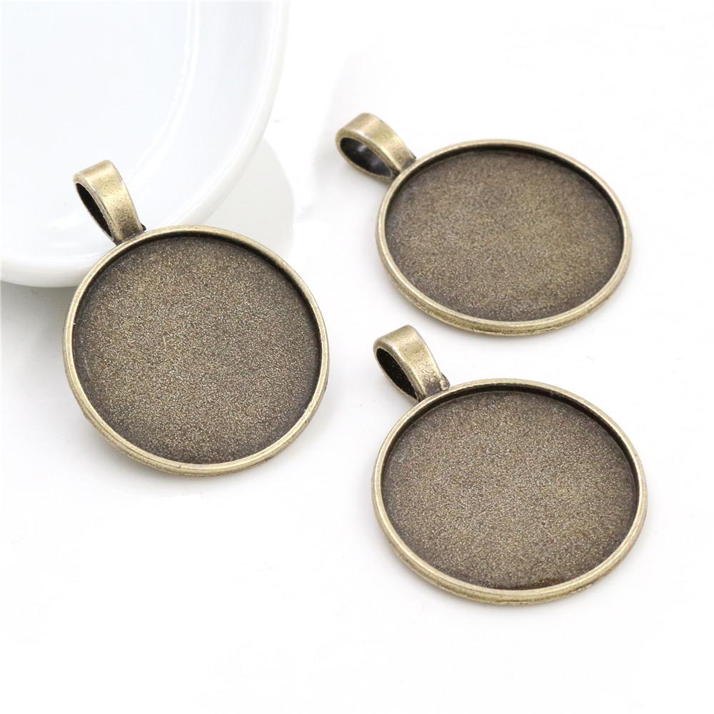 Neue Mode 10 Stück 25mm Innenmaß 4 Farben Beschichtet Klassisch Einfacher Stil Cabochon Basis Fassung Anhänger