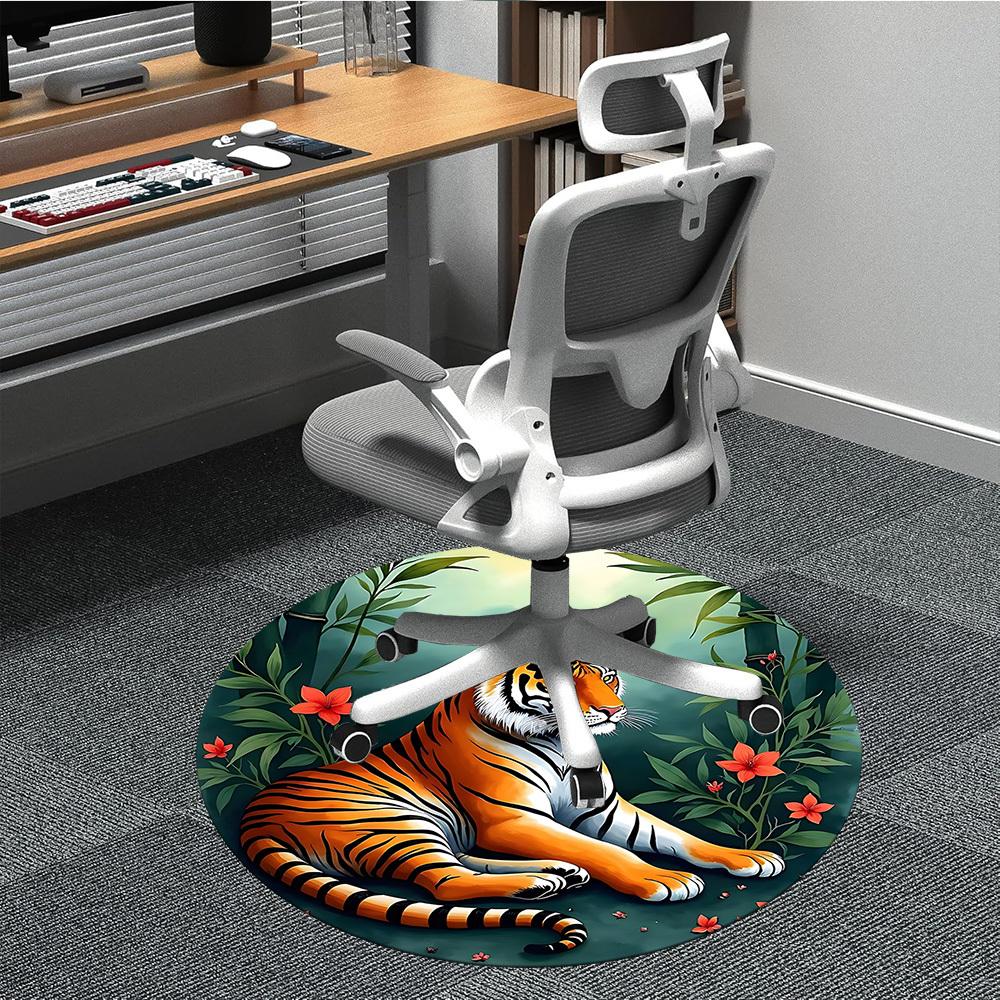 

1pc Tiger Floral Chair Carpet for Office, , Non-slip carpet, Very suitable for offices, farmhouses,Outdoor carpet yy251120064 80cm by 80cm