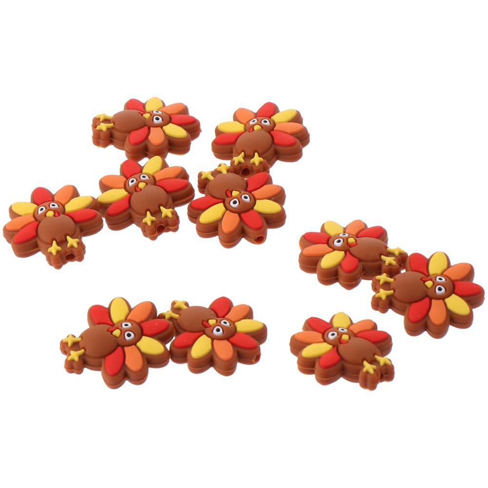 

10Pcs Turkey Shape Animal Spacer Beads 0.96*1.08inch Cartoon Beads DIY Ballpoint Pens