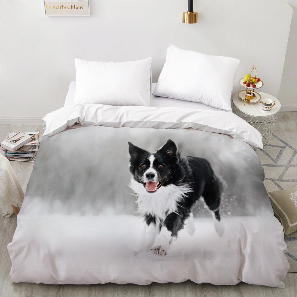 Animal Lie Down Dog Pet Bedding Set Boys Girls Twin Queen Size Duvet Cover Pillowcase Bed Kids Adult Fashion Home Textileextile