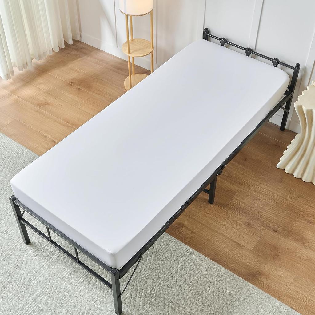 VACVELT Cot Fitted Sheet, 31 x 75 Inch Charcoal Black Cot Sheets, Ultra Soft and Breathable Microfiber Bed Cover Snug Fit for Narrow Twin/RV