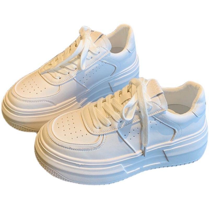 Women Sneakers 2025 Fashion Breathble Vulcanized Shoes Pu Leather Platform Shoes White Lace Up Casual Shoes Zapatos Mujer