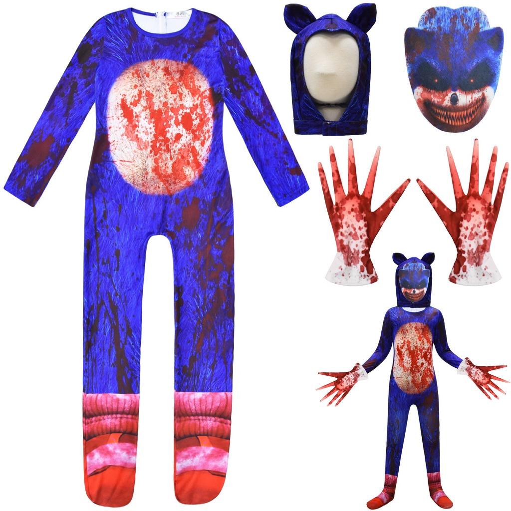 Sonic The Hedgehog Kids Cosplay Costume Jumpsuit Perfect For Halloween And Parties