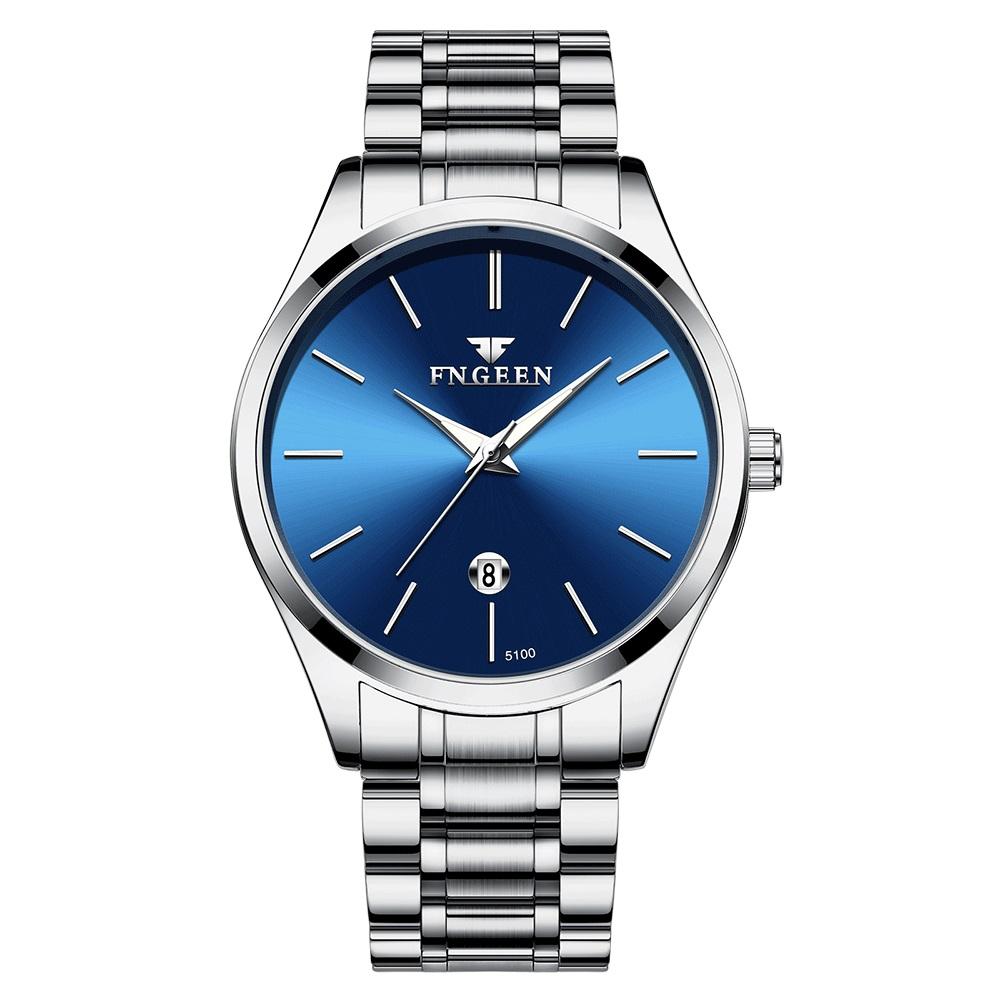 Men's Watch Brand Light Luxury Stainless Steel Calendar Waterproof Men's Business Leisure Fashion Quartz Watch