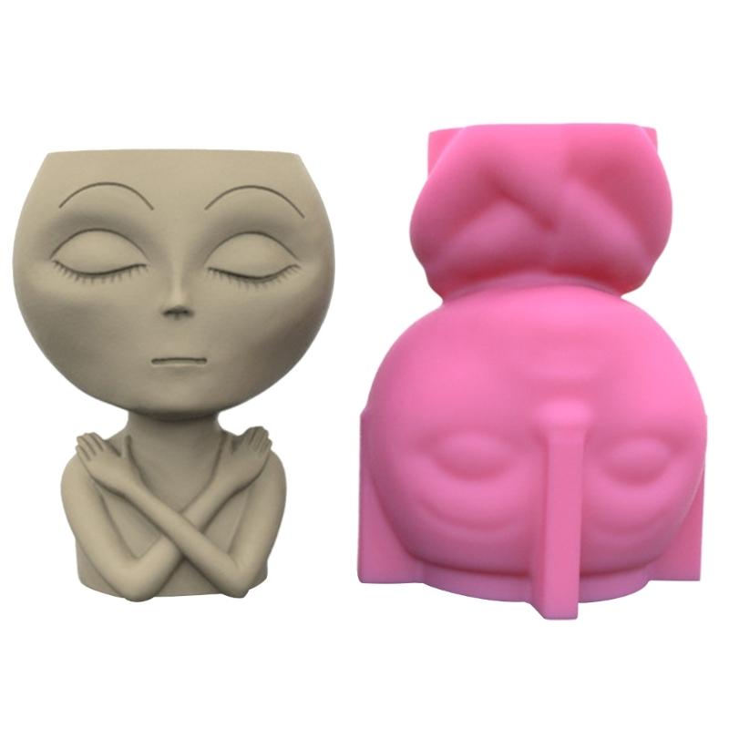 

Alien Concrete Silicone Mold Succulent Flowerpot Clay Cement Giggle Molds Home Garden Flower s Mold