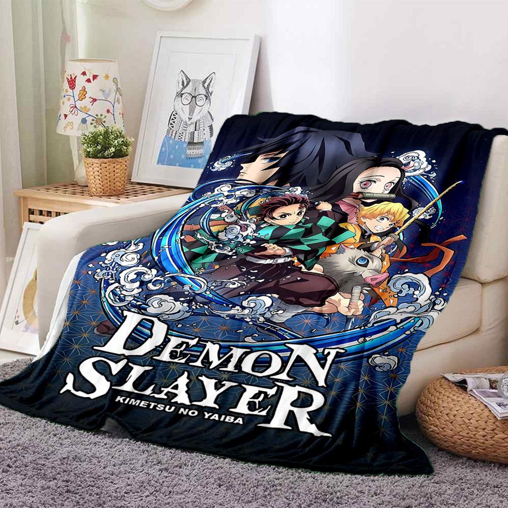 1pc Demon Slayer Soft & Warm Flannel Blanket, Multi-Purpose Throw Blanket for Couch, Sofa, Office, Bed, Camping, Travel