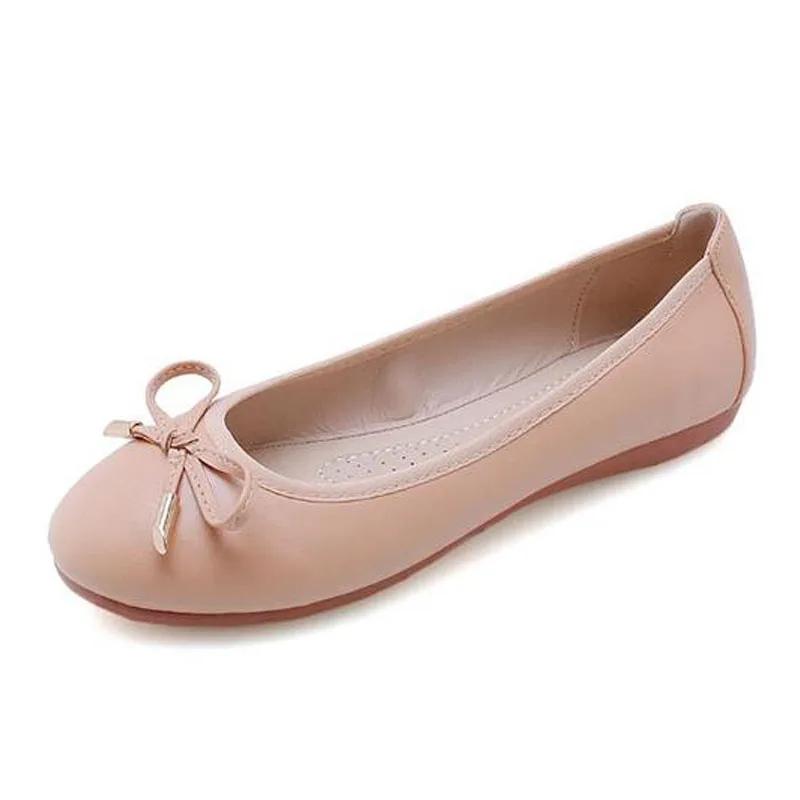 YAERNBig Size 42/43 Ladies Single Shoes Bowtie Flats Patent Leather Loafers Women Round Toe Roll-Up Shoes Woman Bridesmaid Flats