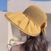 Summer Sunscreen Hat Female Face Cover Bow Hollow Bucket Hat Versatile Face Small Outdoor Sun Basin Hat
