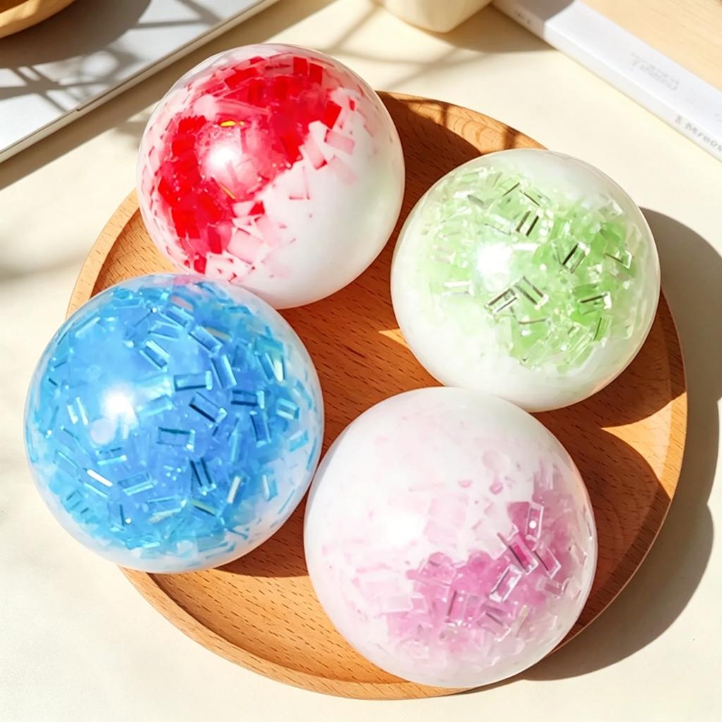 Slow Rising Ice Cracked Crystal Ball Squishy Fidget Gadget Crushed Ice Texture Pinch Stress Ball Anti-Anxiety Decompression Toy
